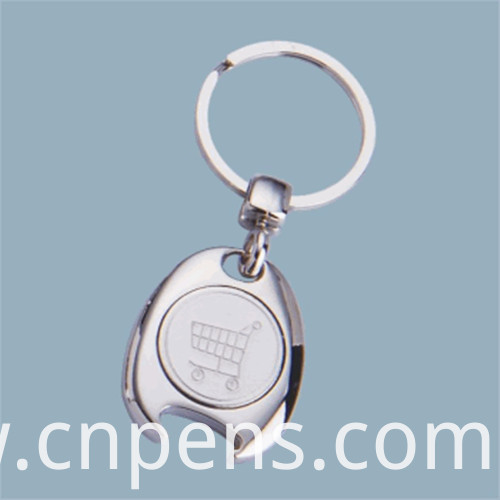 Promotional Shopping Trolley Token Coin Keyring with Custom Logo (F1299)